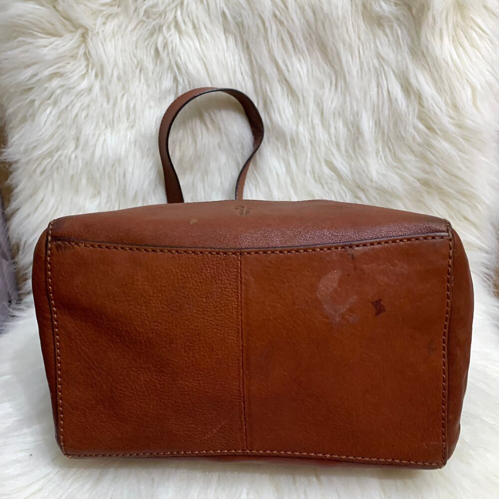 FRYE Vintage Deep Cognac Brown Leather Bucket Hobo Shoulder Bag - Picture 6 of 16